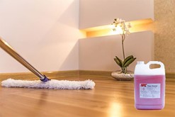 Polishing the SPC flooring can maintain a glossy look