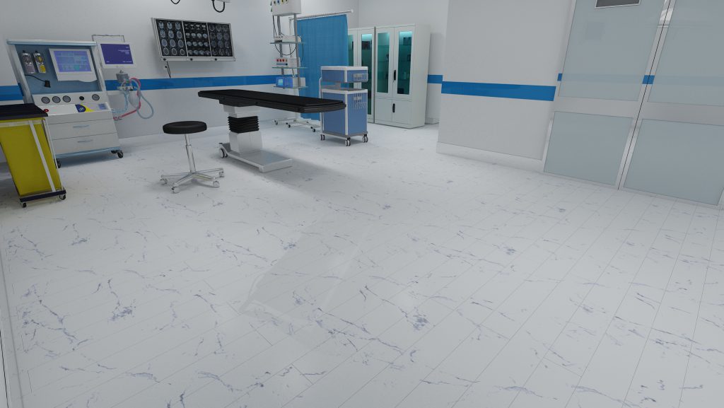 An Cuong SPC Flooring is installed for hospital spaces.